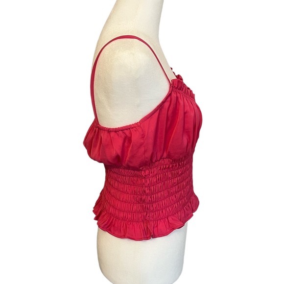 Open Edit Strap Scrunch Waist Top Hot Pink Sz Small - Picture 5 of 7